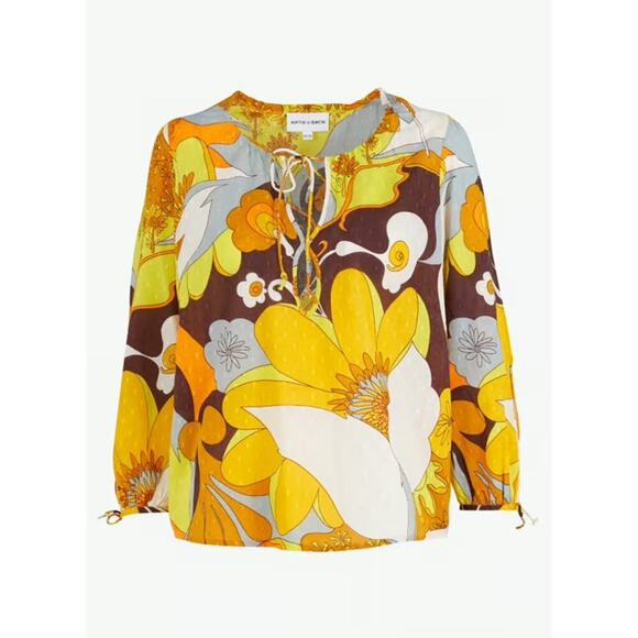 NWT Antik Batik S / 38 Bahia Blouse Top Long Sleeve Yellow *read description - Picture 3 of 16